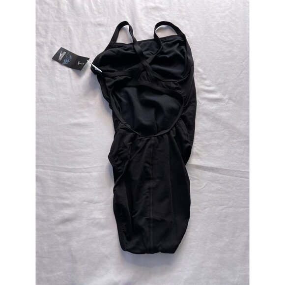 Speedo Solid Black One Piece Endurance Swimsuit Sz 28 - Picture 4 of 8